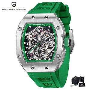 Montre homme Pagani Design tonneau – quartz et bracelet silicone – Image 3