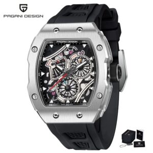 Montre homme Pagani Design tonneau – quartz et bracelet silicone – Image 2