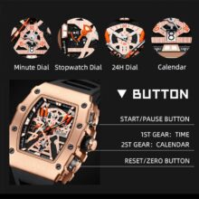 Montre MEGIR 2218 Chronographe sportif étanche, bracelet silicone – Image 8