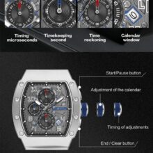 Montre MEGIR Sport en acier Quartz chronographe Date – Image 8