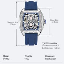 Montre MEGIR homme Automatique squelette sport – Image 8