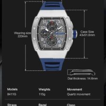 Montre MEGIR Sport en acier Quartz chronographe Date – Image 7
