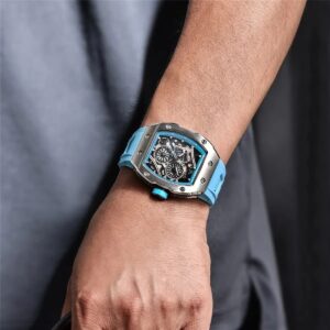 Montre homme Pagani Design tonneau – quartz et bracelet silicone – Image 6