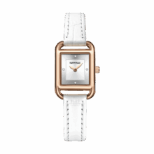 Montre femme Mark Fairwhale Quartz carré avec bracelet cuir – Image 4