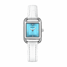 Montre femme Mark Fairwhale Quartz carré avec bracelet cuir – Image 2