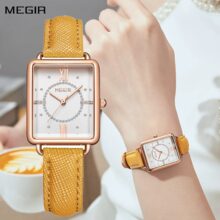 Montre femme Megir Quartz minimaliste rectangle 26 mm – Image 6
