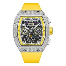 Montre Bonest Gatti Automatique squelette tonneau en acier & cristal – Image 3