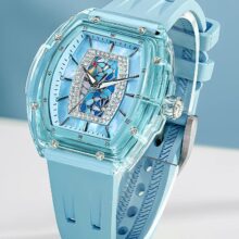 Montre Tsar Bomba Élégance tonneau pastel en quartz – Image 9