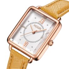 Montre femme Megir Quartz minimaliste rectangle 26 mm – Image 9