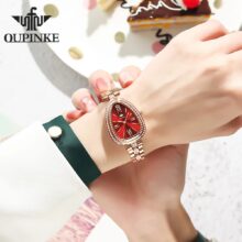 Montre femme OUPINKE Quartz diamant style goutte oval – Image 6
