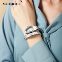 Montre femme SANDA Quartz serpent à style vintage – Image 8
