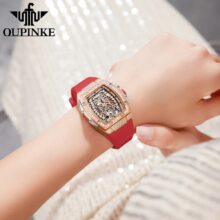 Montre femme OUPINKE Automatique squelette « Love Angel Wings » – Image 4