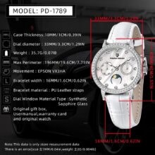 Montre Pagani Design Quartz phase de lune & calendrier – Image 4