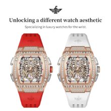Montre femme OUPINKE Automatique squelette « Love Angel Wings » – Image 3
