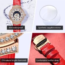 Montre femme OUPINKE « Advanced Full Diamond » Quartz – Image 3