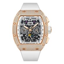 Montre Bonest Gatti Automatique squelette tonneau en acier & cristal – Image 2