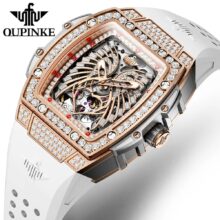 Montre femme OUPINKE Automatique squelette « Love Angel Wings » – Image 2